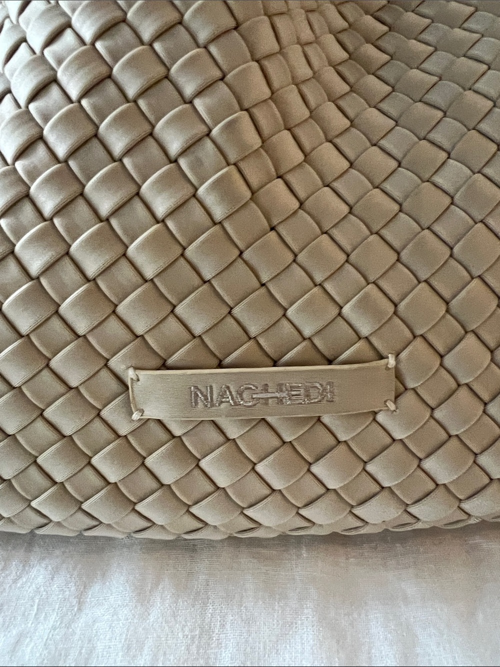 Naghedi Woven Tote in Beige - Picture 5 of 5